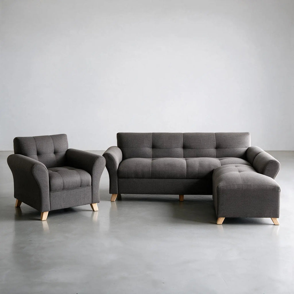 Sofá con chaise esquinero modelo Nórdico