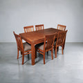 Comedor mesa recta con 6 sillas en vertical