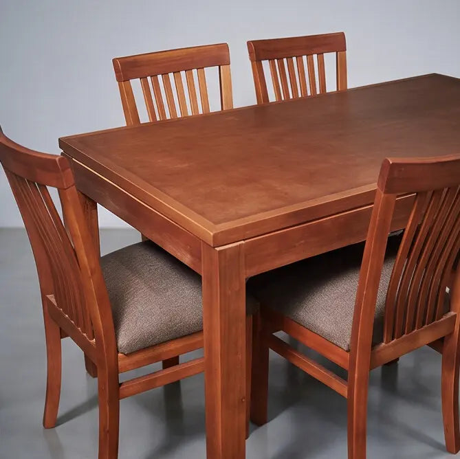 Comedor mesa recta con 6 sillas en vertical