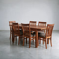 Comedor mesa recta extensible con 6 sillas en vertical